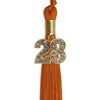 Orange Graduation Tassel with Gold Bling Charm by Wholesale Grad Supply