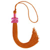 Orange Graduation Tassel with Pink Bling Charm by Wholesale Grad Supply