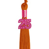 Orange Graduation Tassel with Pink Bling Charm by Wholesale Grad Supply