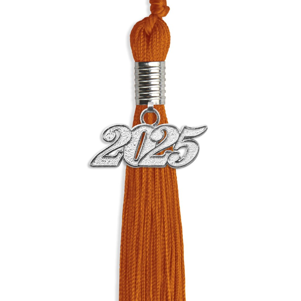 Orange Graduation Tassel with Silver Bling Charm by Wholesale Grad Supply