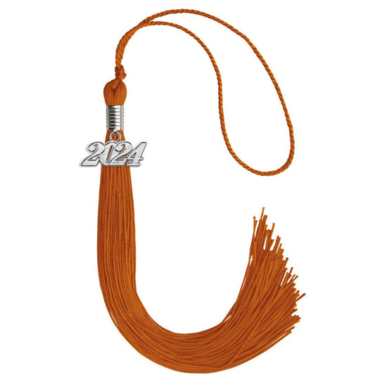 Orange Graduation Tassel with Silver Bling Charm by Wholesale Grad Supply
