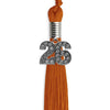 Orange Graduation Tassel with Silver Bling Charm by Wholesale Grad Supply