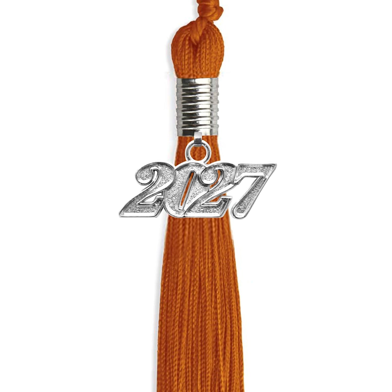 Orange Graduation Tassel with Silver Bling Charm by Wholesale Grad Supply
