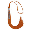 Orange Graduation Tassel with Silver Stacked Date Drop by Wholesale Grad Supply