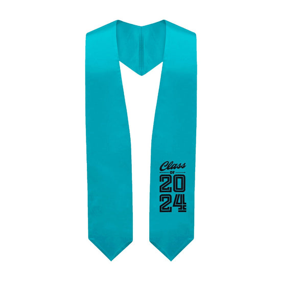 Peacock Class of 2024 Graduation Stole/Sash with Classic Tips by Wholesale Grad Supply