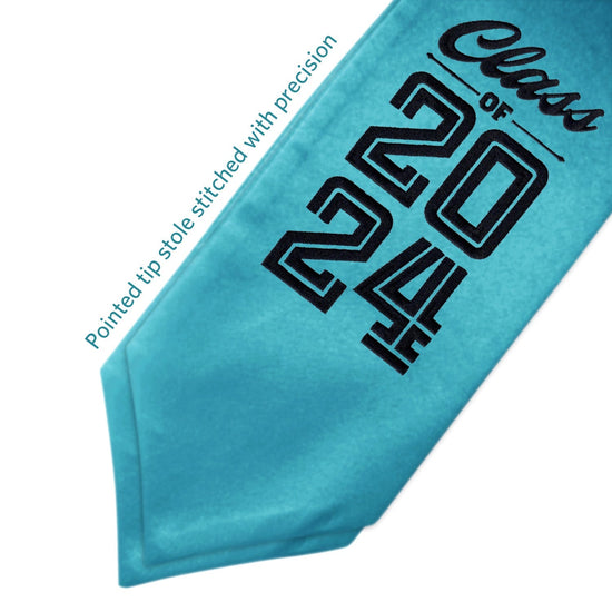 Peacock Class of 2024 Graduation Stole/Sash with Classic Tips by Wholesale Grad Supply