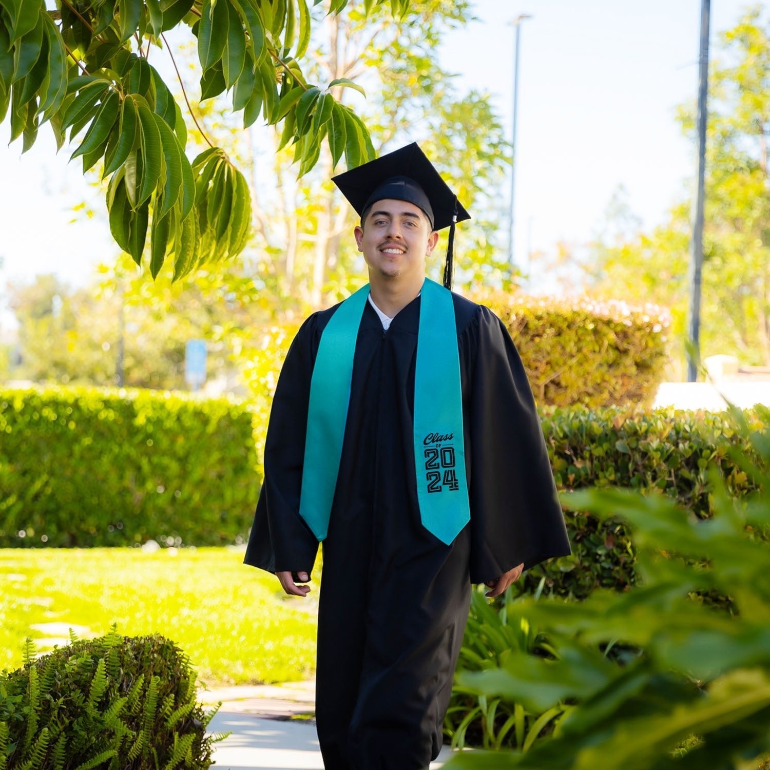 Peacock Class of 2024 Graduation Stole/Sash with Classic Tips by Wholesale Grad Supply