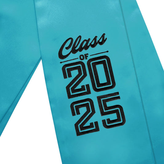Peacock Class of 2025 Graduation Stole/Sash with Classic Tips by Wholesale Grad Supply