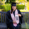 Pink Class of 2024 Graduation Stole/Sash with Classic Tips by Wholesale Grad Supply