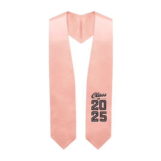 Pink Class of 2025 Graduation Stole/Sash with Classic Tips by Wholesale Grad Supply
