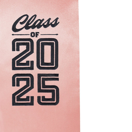 Pink Class of 2025 Graduation Stole/Sash with Classic Tips by Wholesale Grad Supply