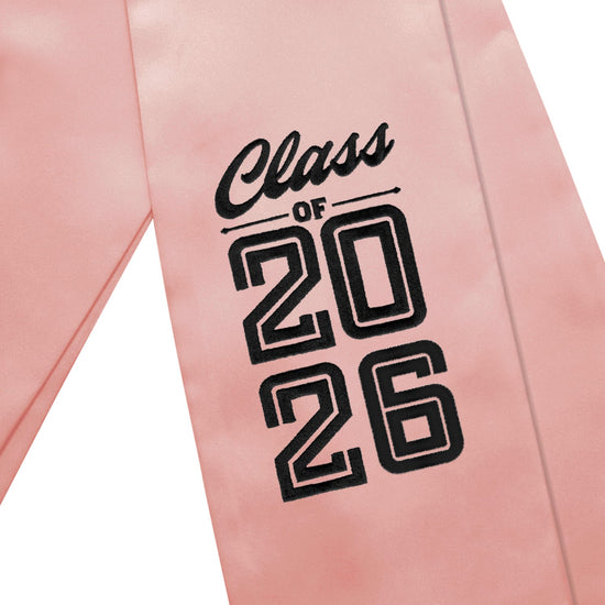 Pink Class of 2026 Graduation Stole/Sash with Classic Tips by Wholesale Grad Supply