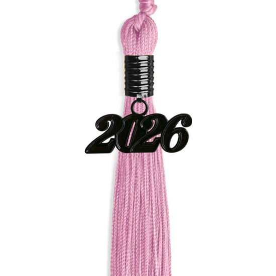 Pink Graduation Tassel with Black Bling Charm by Wholesale Grad Supply
