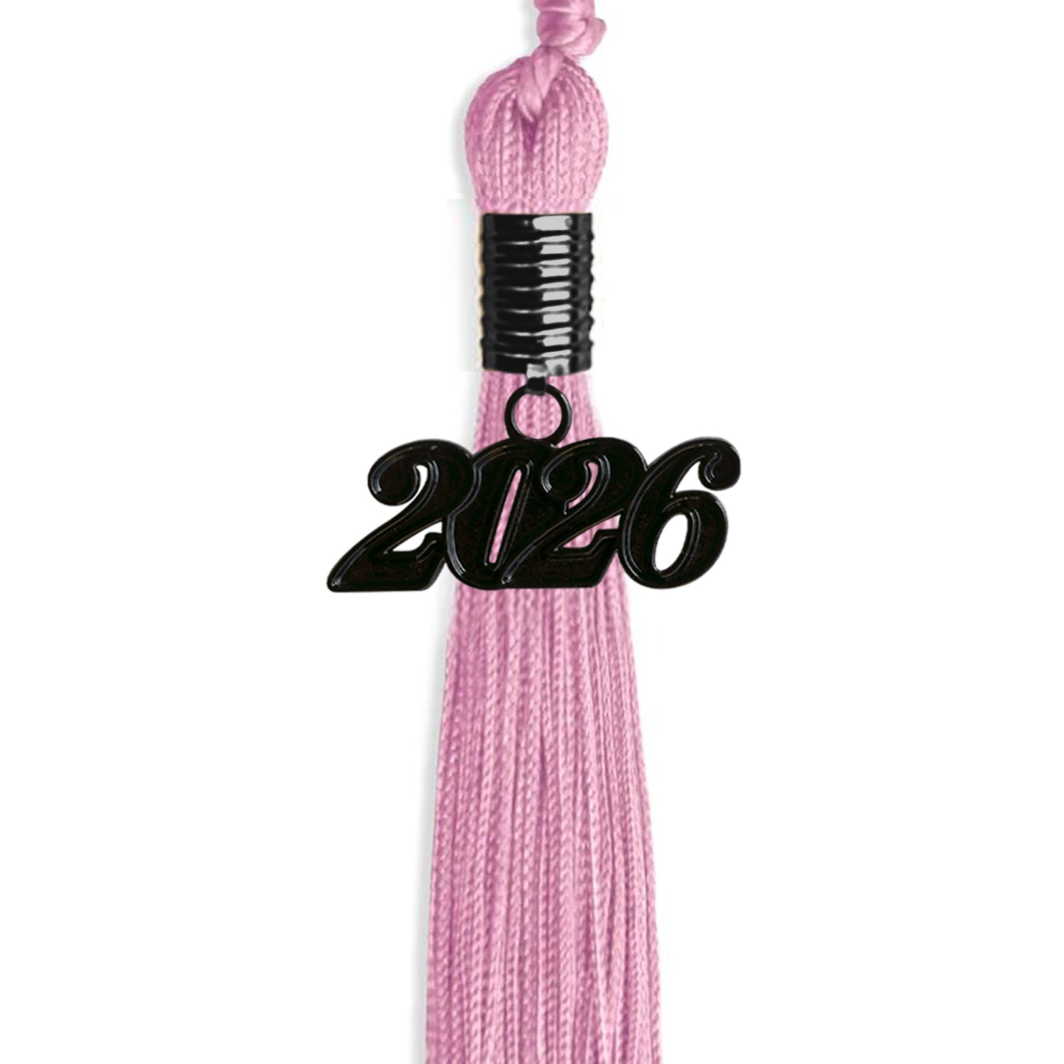 Pink Graduation Tassel with Black Bling Charm by Wholesale Grad Supply