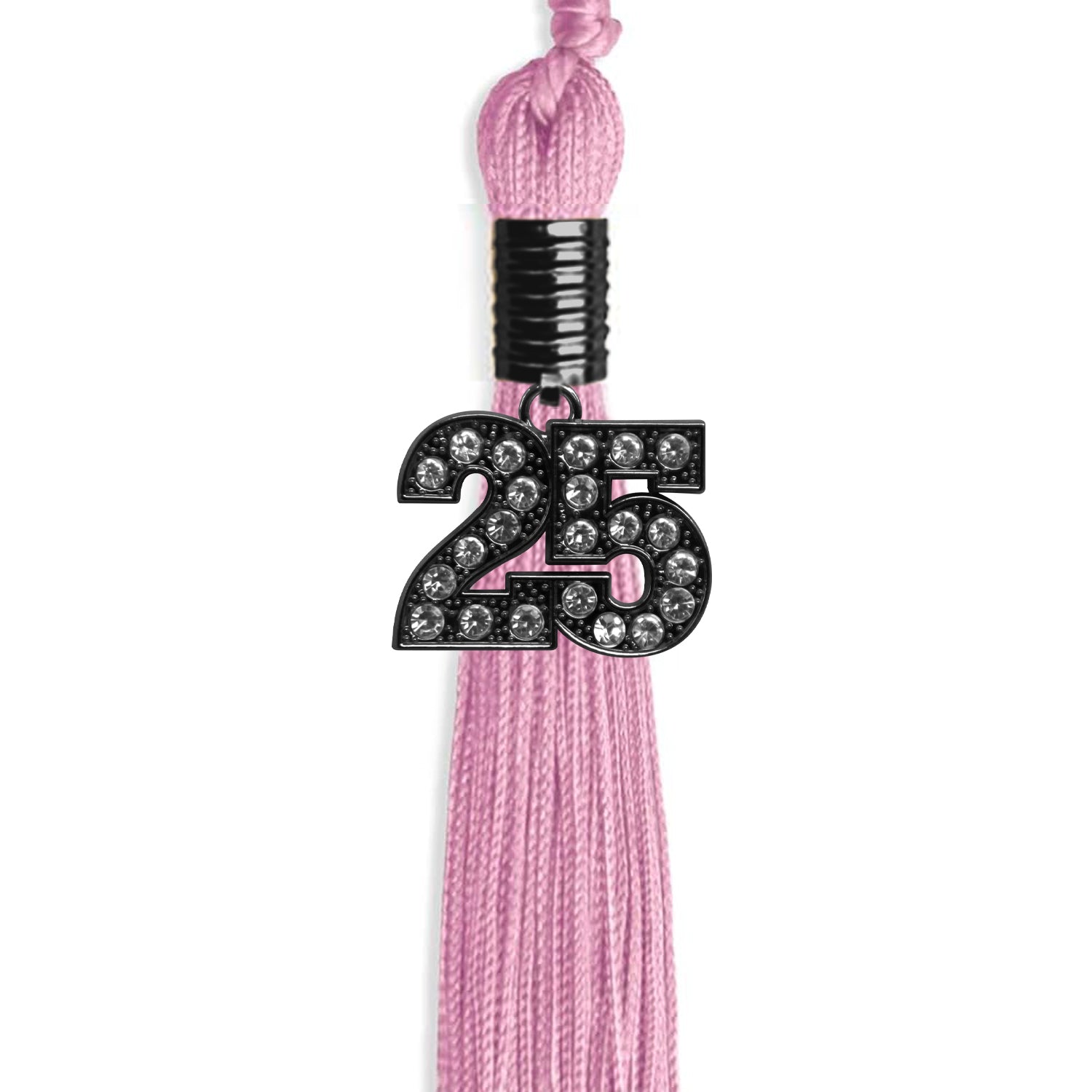 Pink Graduation Tassel with Black Bling Charm by Wholesale Grad Supply