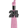 Pink Graduation Tassel with Black Bling Charm by Wholesale Grad Supply