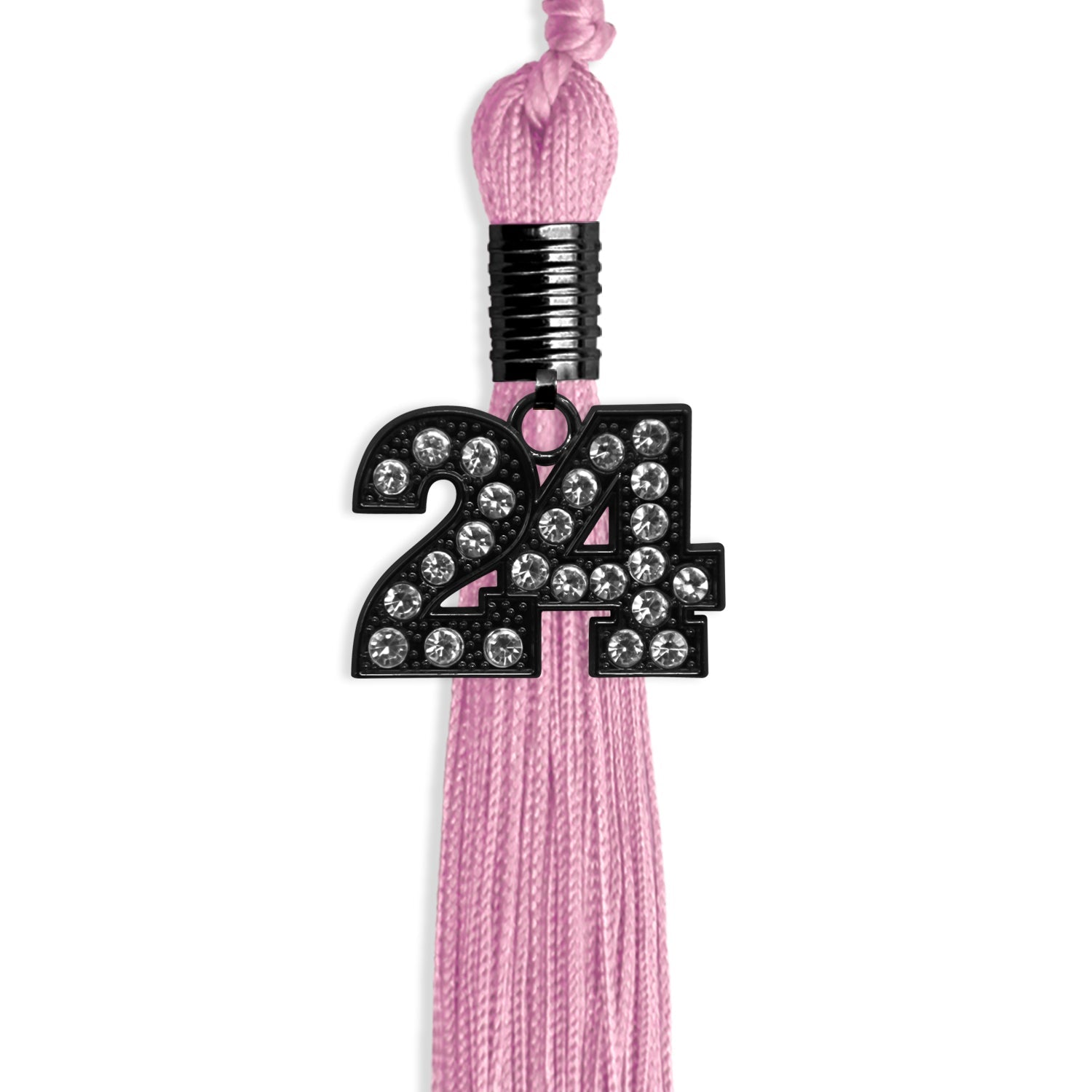 Pink Graduation Tassel with Black Bling Charm by Wholesale Grad Supply