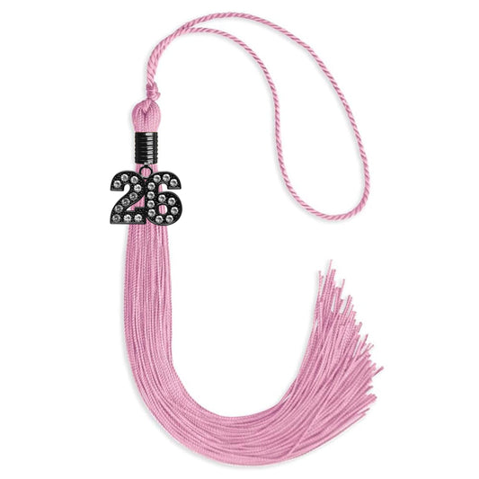 Pink Graduation Tassel with Black Bling Charm by Wholesale Grad Supply