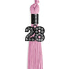 Pink Graduation Tassel with Black Bling Charm by Wholesale Grad Supply