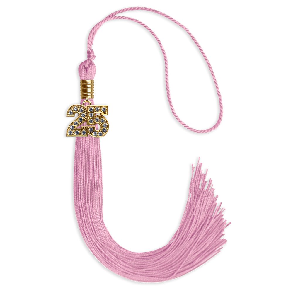 Pink Graduation Tassel with Gold Bling Charm by Wholesale Grad Supply