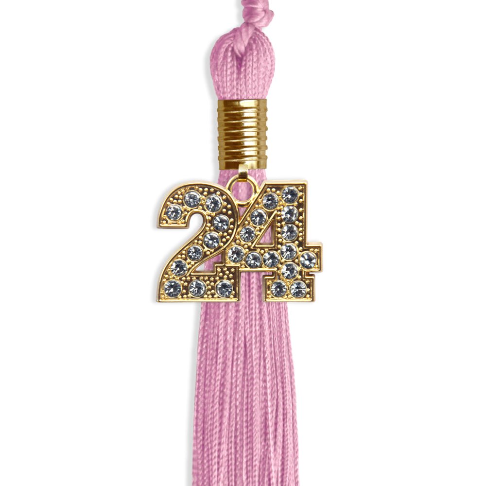 Pink Graduation Tassel with Gold Bling Charm by Wholesale Grad Supply
