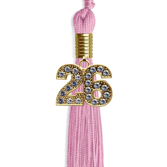 Pink Graduation Tassel with Gold Bling Charm by Wholesale Grad Supply