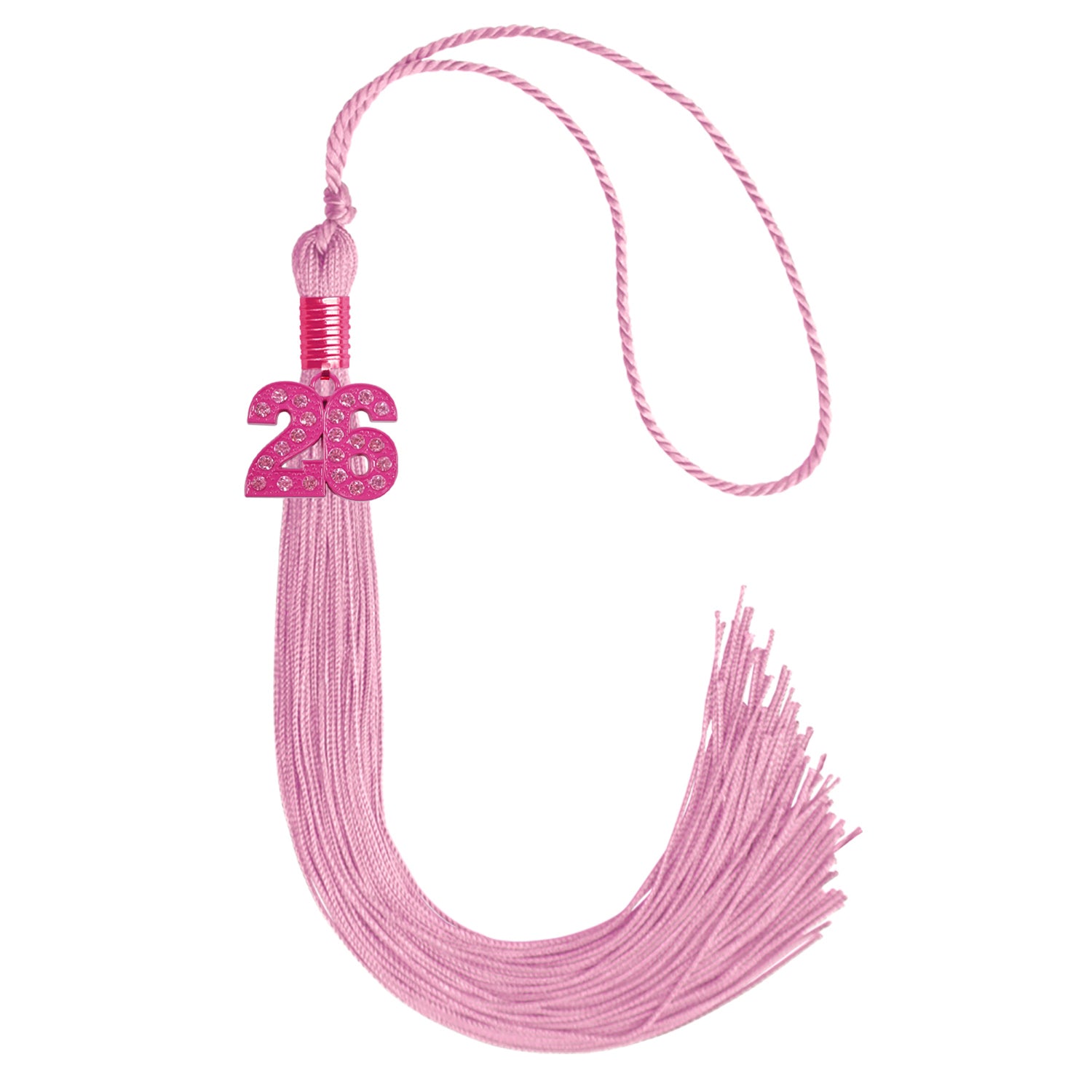 Pink Graduation Tassel with Pink Bling Charm by Wholesale Grad Supply