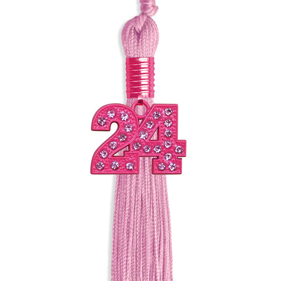 Pink Graduation Tassel with Pink Bling Charm by Wholesale Grad Supply