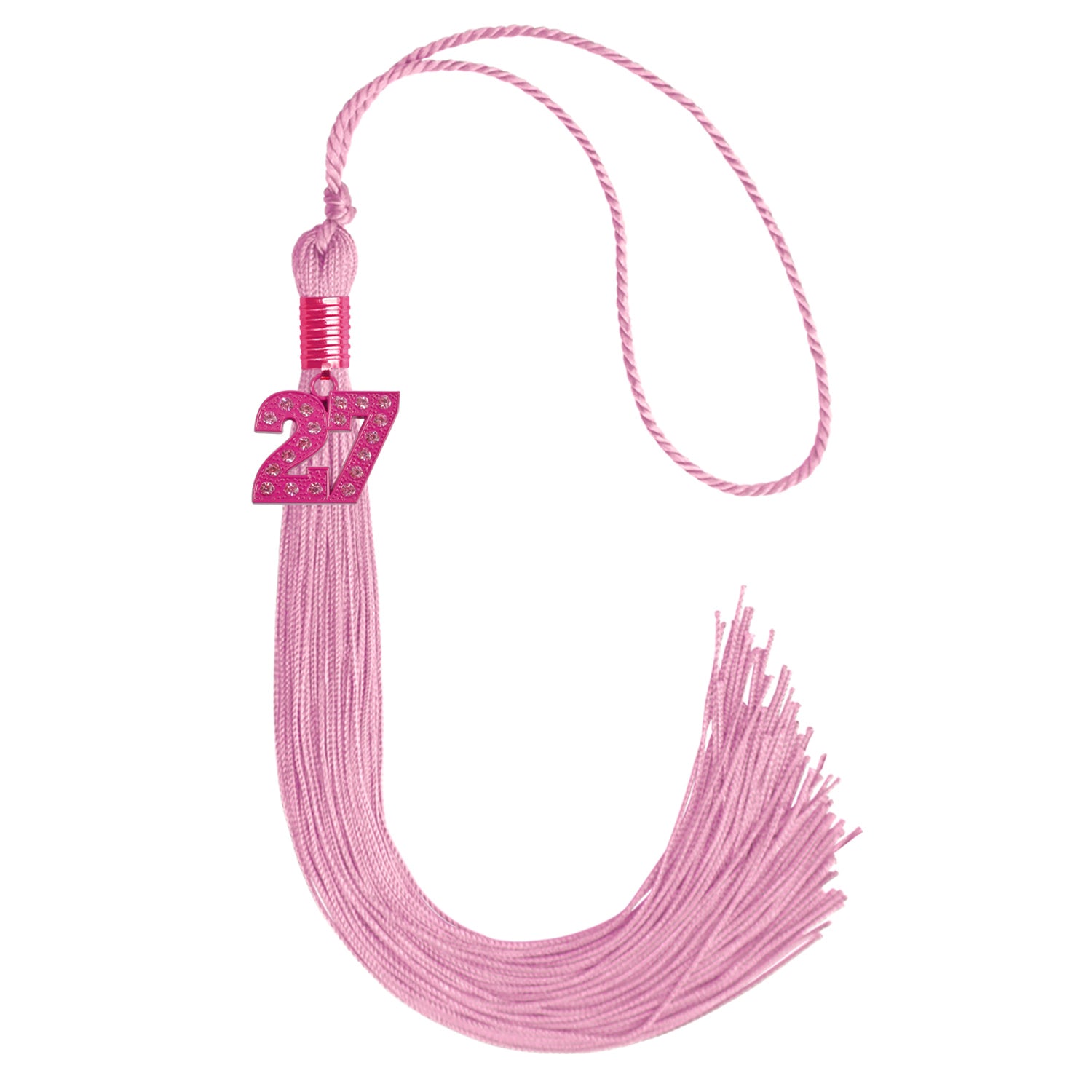 Pink Graduation Tassel with Pink Bling Charm by Wholesale Grad Supply