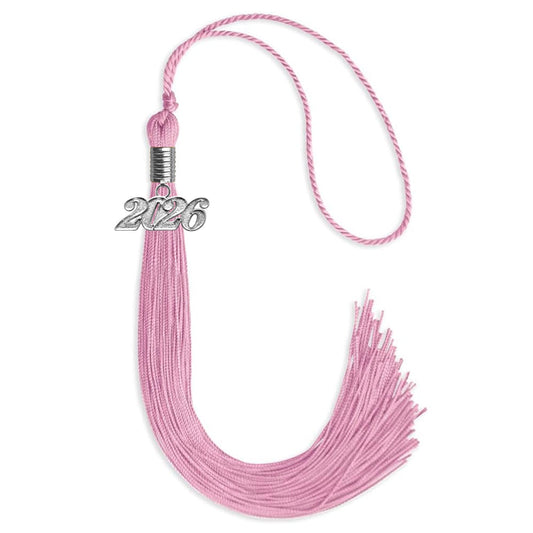 Pink Graduation Tassel with Silver Bling Charm by Wholesale Grad Supply