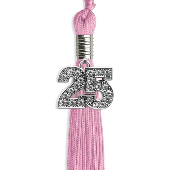 Pink Graduation Tassel with Silver Bling Charm by Wholesale Grad Supply