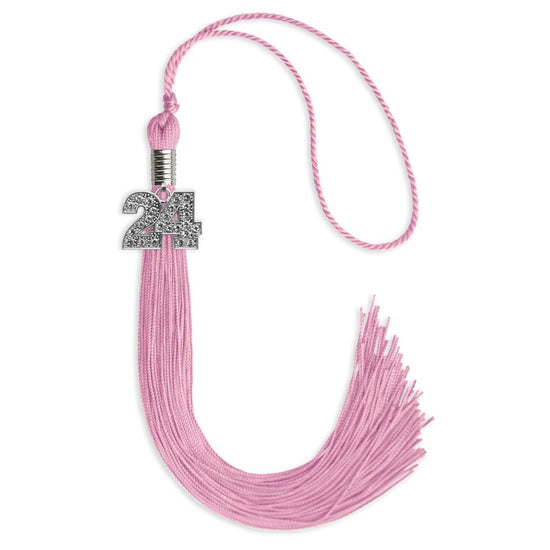 Pink Graduation Tassel with Silver Bling Charm by Wholesale Grad Supply
