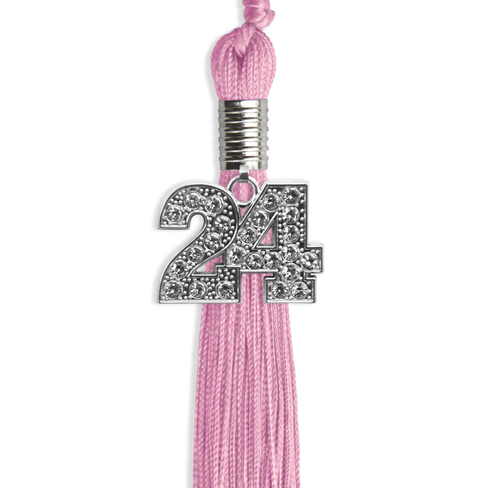 Pink Graduation Tassel with Silver Bling Charm by Wholesale Grad Supply