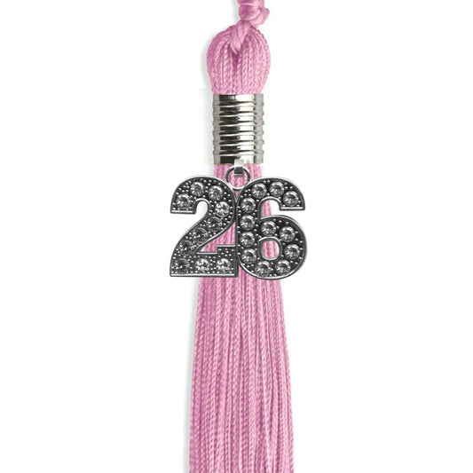 Pink Graduation Tassel with Silver Bling Charm by Wholesale Grad Supply