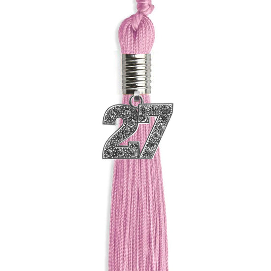 Pink Graduation Tassel with Silver Bling Charm by Wholesale Grad Supply