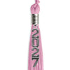 Pink Graduation Tassel with Silver Stacked Date Drop by Wholesale Grad Supply