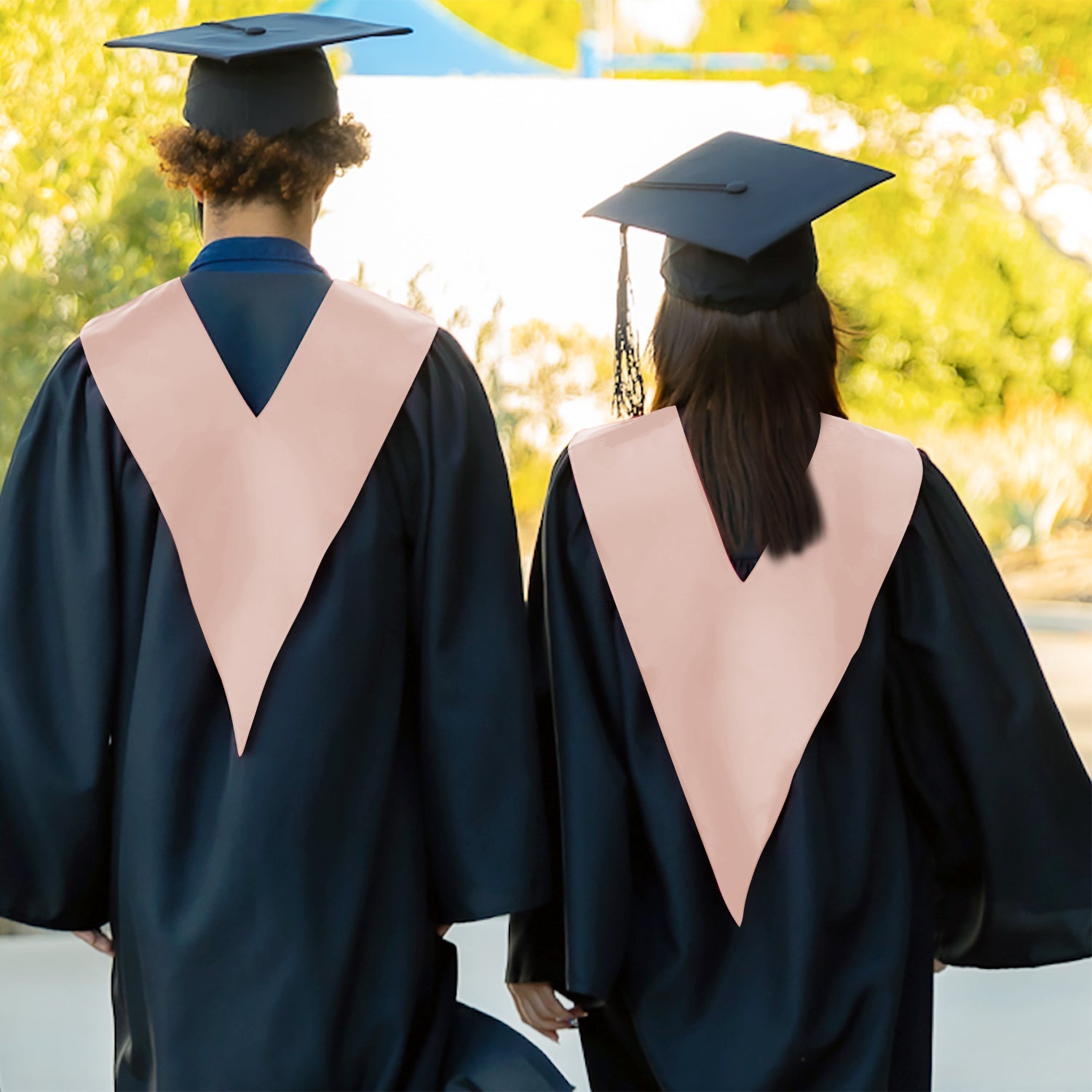 Pink Graduation V-Stole by Wholesale Grad Supply