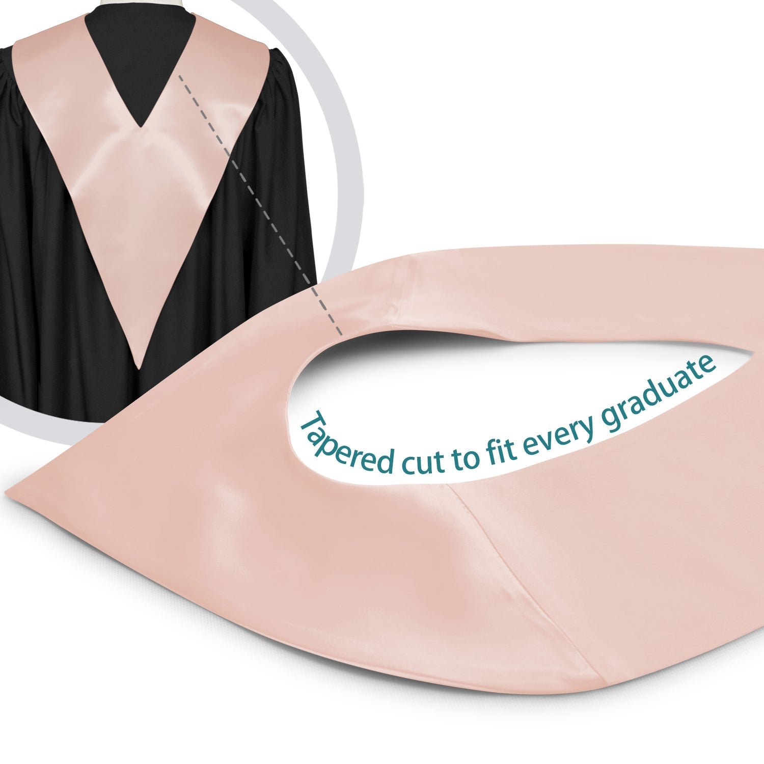 Pink Graduation V-Stole by Wholesale Grad Supply