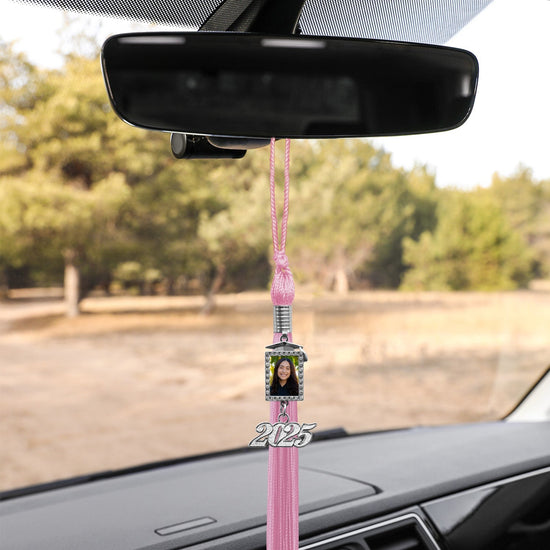 Pink Tassel with Photo Frame Charm and Year Date Drop by Wholesale Grad Supply