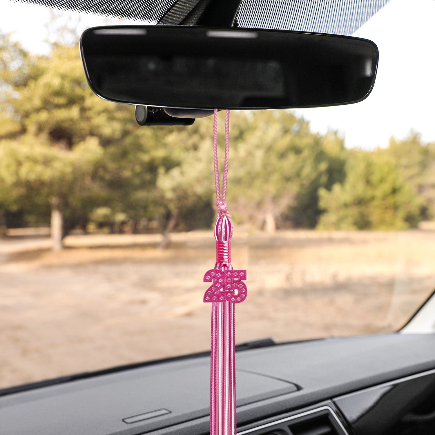 Pink/Hot Pink/White Mixed Color Graduation Tassel with Pink Date Drop by Wholesale Grad Supply