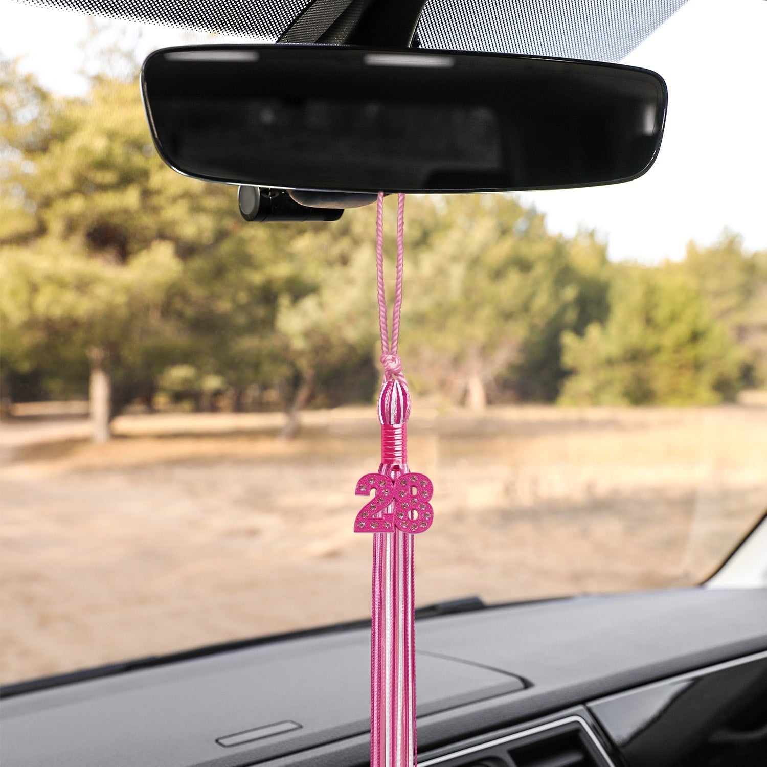 Pink/Hot Pink/White Mixed Color Graduation Tassel with Pink Date Drop by Wholesale Grad Supply