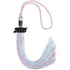 Pink/Light Blue Mixed Color Graduation Tassel with Black Bling Charm by Wholesale Grad Supply