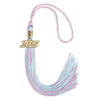 Pink/Light Blue Mixed Color Graduation Tassel with Gold Bling Charm by Wholesale Grad Supply