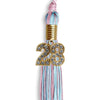 Pink/Light Blue Mixed Color Graduation Tassel with Gold Bling Charm by Wholesale Grad Supply