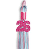 Pink/Light Blue Mixed Color Graduation Tassel with Pink Bling Charm by Wholesale Grad Supply