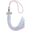 Pink/Light Blue Mixed Color Graduation Tassel with Silver Bling Charm by Wholesale Grad Supply