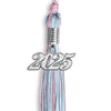 Pink/Light Blue Mixed Color Graduation Tassel with Silver Bling Charm by Wholesale Grad Supply