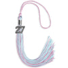 Pink/Light Blue Mixed Color Graduation Tassel with Silver Bling Charm by Wholesale Grad Supply