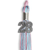 Pink/Light Blue Mixed Color Graduation Tassel with Silver Bling Charm by Wholesale Grad Supply