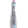Pink/Light Blue Mixed Color Graduation Tassel with Stacked Silver Date Drop by Wholesale Grad Supply